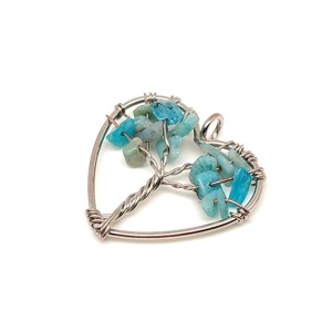 Szívből jövő amazonit életfa szív medál drótos kivitelben 3cm - Meska.hu