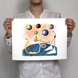 Bolygó látkép - nyomat - művészet - grafika & illusztráció - művészi nyomat - Meska.hu