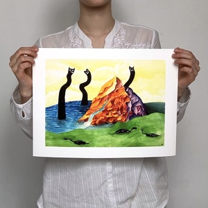 Tengerparti Party - nyomat - művészet - grafika & illusztráció - művészi nyomat - Meska.hu