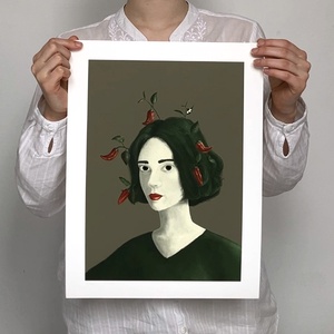 Chili Önarckép - nyomat - művészet - grafika & illusztráció - művészi nyomat - Meska.hu