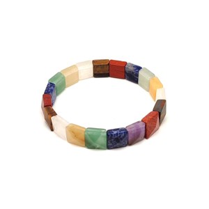 Vegyes fazettált négyzet karkötő 10-11x10-11x6x7mm, Ékszer, Karkötő, Ásványkarkötő, , MESKA