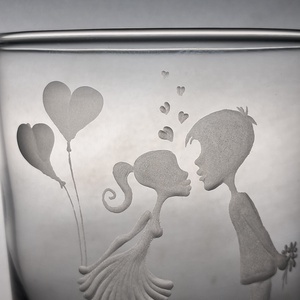 Szerelmes pohár 3, Esküvő, Dekoráció, Tálalás, Gravírozás, pirográfia, MESKA