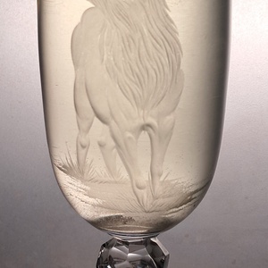Szarvasos talpas pohár, Otthon & Életmód, Konyhafelszerelés, tálalás, Tálalás, Üveg & Kancsó, Gravírozás, pirográfia, MESKA