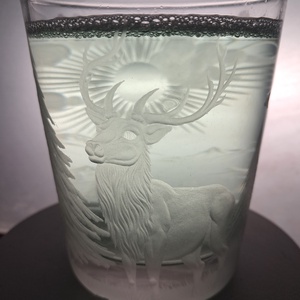 Szarvasos- erdős pohár, Otthon & Életmód, Konyhafelszerelés, tálalás, Tálalás, Pohár, Gravírozás, pirográfia, MESKA