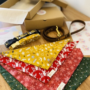 Karácsonyi, szarvasos mintájú bandana/kendő kutyáknak -  - Meska.hu