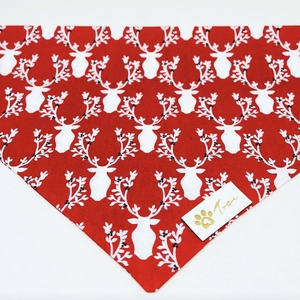 Karácsonyi, szarvasos mintájú bandana/kendő kutyáknak -  - Meska.hu