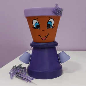 Lila cserépbaba - Meska.hu
