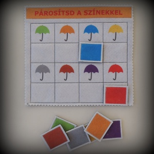 Színpárosító - esernyők - játék & sport - készségfejlesztő és logikai játék - szín és formaválogató játékok - Meska.hu