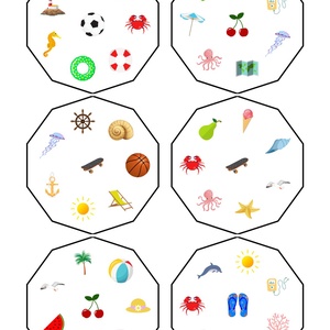 Tengerpart Dobble játék, Játék & Sport, Készségfejlesztő és Logikai játék, Logikai játékok, Fotó, grafika, rajz, illusztráció, MESKA
