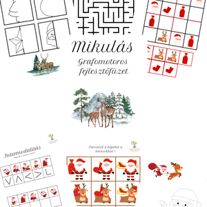Mikulás - Grafomotoros fejlesztő munkafüzet  - Meska.hu