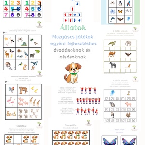Állatok - Mozgásos játékok egyéni fejlesztéshez óvodásoknak és alsósoknak, Játék & Sport, Készségfejlesztő és Logikai játék, Oktató játékok, Fotó, grafika, rajz, illusztráció, MESKA