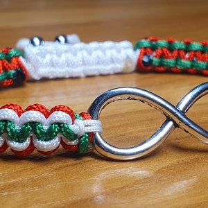 Tricolor végtelen jeles magyar karkötő - ékszer - karkötő - fonott karkötő - Meska.hu