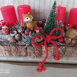Adventi asztaldísz, ládika rókákkal - Meska.hu