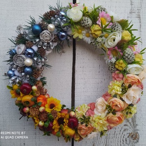 Négyévszakos kopogtató, ajtódísz,koszorú - otthon & életmód - dekoráció - ajtó- és ablak dekoráció - ajtódísz & kopogtató - Meska.hu