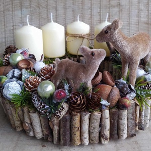 Adventi koszorú,asztali dísz erdei hangulatban - Meska.hu