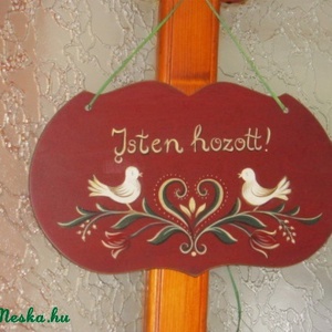 Isten hozott tábla bordó - Meska.hu