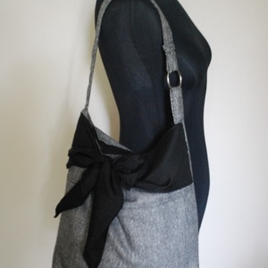 Fekete masnis válltáska - táska & tok - kézitáska & válltáska - válltáska - Meska.hu