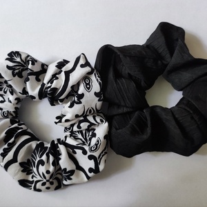 2 db textil scrunchie hajgumi fekete-fehér, Ruha & Divat, Hajdísz & Hajcsat, Hajgumi, Varrás, MESKA