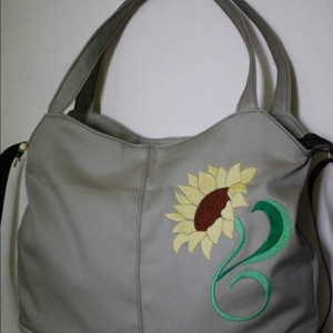 Napraforgó táska, Táska & Tok, Kézitáska & válltáska, Vállon átvethető táska, Hímzés, Varrás, MESKA