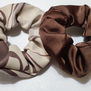 2 db textil scrunchie hajgumi bézs barna, Ruha & Divat, Hajdísz & Hajcsat, Hajgumi, Varrás, MESKA