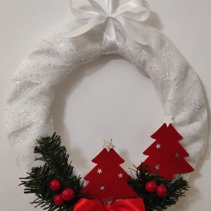 Kopogtató ajtódísz koszorú karácsonyfa, Karácsony, Karácsonyi lakásdekoráció, Karácsonyi ajtódíszek, , MESKA