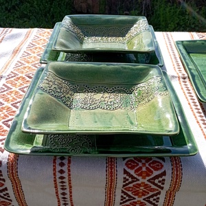 4 személyes kerámia étkészlet  - otthon & életmód - konyhafelszerelés, tálalás - tálalás - tányér & étkészlet - Meska.hu