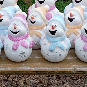 Kerámia hóember  - karácsony - karácsonyi kültéri dekoráció - Meska.hu