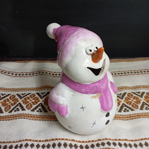 Kerámia hóember  - karácsony - karácsonyi kültéri dekoráció - Meska.hu