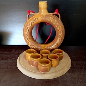 Pereckulacs készlet , Otthon & Életmód, Konyhafelszerelés, tálalás, Tálalás, Pálinkás poharak, szettek, Kerámia, MESKA