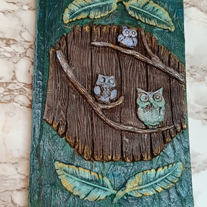 Egyedileg díszített Baglyos 2024-es határidő napló - Meska.hu