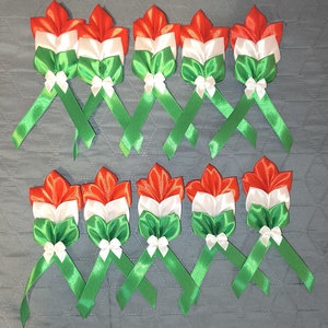 Szatén búza kalász  kokárda 10 db , Ékszer, Kitűző és Bross, Varrás, MESKA