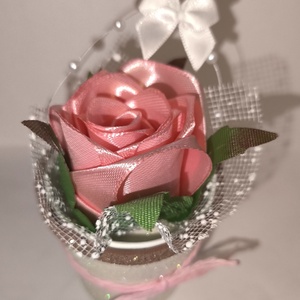 Édes kis ajándékozható szatén rózsa , Otthon & Életmód, Papír, írószer, Ajándékozás kellékei, Ajándékkísérő, , MESKA