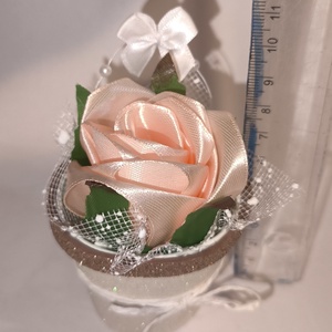 Édes kis ajándékozható szatén rózsa  - otthon & életmód - papír, írószer - ajándékozás kellékei - ajándékkísérő - Meska.hu