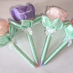 Szatén rózsa tollak - otthon & életmód - papír, írószer - ceruza & toll - Meska.hu