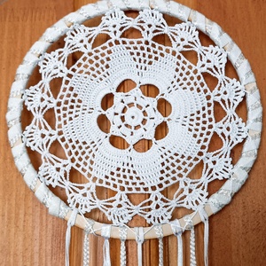 Hófehér mandalás álomfogó, 20+47 cm - Meska.hu
