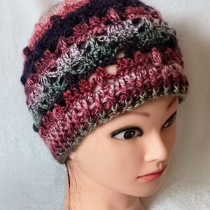 Sokszínű női/lány csipke-bogyós mintájú sapka - ruha & divat - sál, sapka, kendő - sapka - Meska.hu