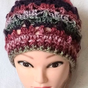 Sokszínű női/lány csipke-bogyós mintájú sapka - ruha & divat - sál, sapka, kendő - sapka - Meska.hu