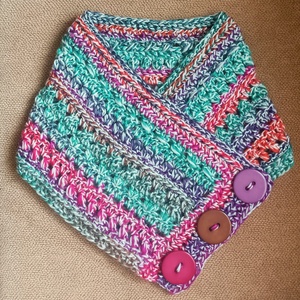 Színes, vidám nyakmelegítő, méret nélküli , Ruha & Divat, Sál, Sapka, Kendő, Sál, Horgolás, MESKA