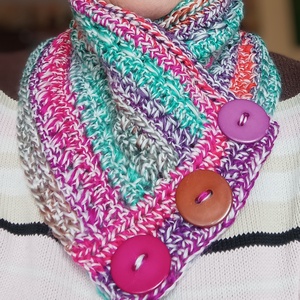 Színes, vidám nyakmelegítő, méret nélküli  - ruha & divat - sál, sapka, kendő - sál - Meska.hu Színes, vidám nyakmelegítő, méret nélküli  - ruha & divat - sál, sapka, kendő - sál - Meska.hu