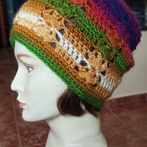 Sokszínű horgolt sapka kisebb női/leány méretben, Ruha & Divat, Sál, Sapka, Kendő, Sapka, , MESKA