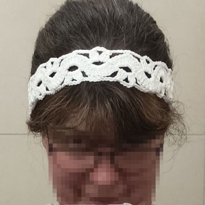 Hófehér csipkemintás horgolt hajpánt, Ruha & Divat, Hajdísz & Hajcsat, Hajráf & Hajpánt, Horgolás, MESKA