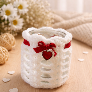 Horgolt mécsestartó , Otthon & Életmód, Gyertya, illat, aroma, Mécses és mécsestartó, Horgolás, MESKA