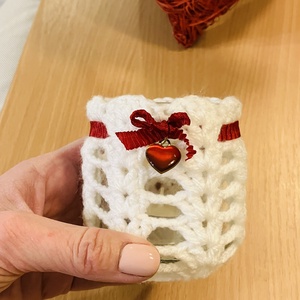 Horgolt mécsestartó  - otthon & életmód - gyertya, illat, aroma - mécses és mécsestartó - Meska.hu