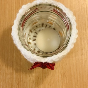 Horgolt mécsestartó  - otthon & életmód - gyertya, illat, aroma - mécses és mécsestartó - Meska.hu