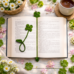 Horgolt négylevelű lóhere könyvjelző - Meska.hu