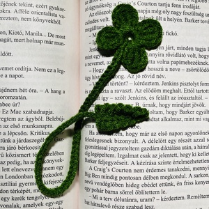 Horgolt négylevelű lóhere könyvjelző - könyv & zene - könyvjelző - Meska.hu