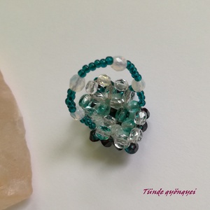Swarovski gyűrű - ékszer - gyűrű - gyöngyös gyűrű - Meska.hu