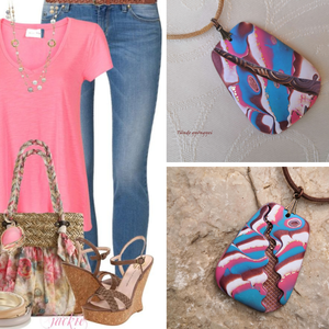 Színkavalkád ékszergyurma medál - ékszer - nyaklánc - medál - Meska.hu