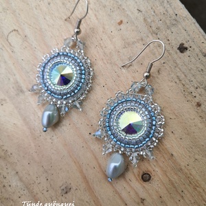 Kristály-ezüst swarovski fülbevaló - Meska.hu