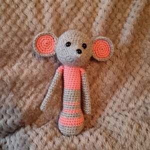 Horgolt egér csörgő - Meska.hu